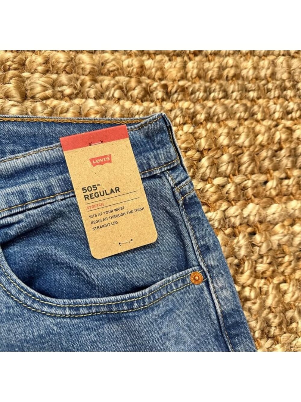 New Levi's 505 Regular Fit Straight Leg Blue Denim Jeans Mens W34 L32